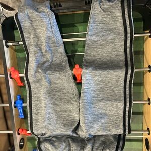 adidas Gray Kids Sweatpants with Black Stripes